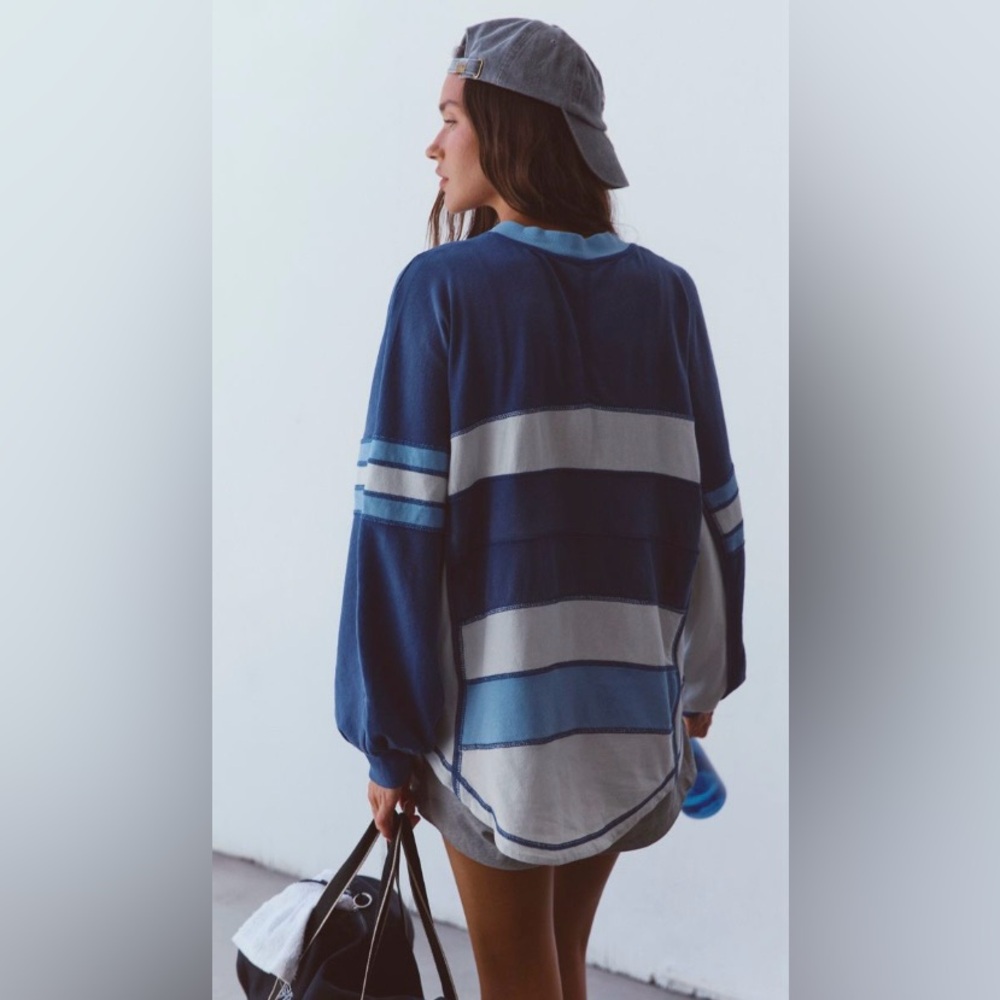 FP Movement by Free People Rugby Ready Washed Indigo Layer ~ XS ~ NWT - Picture 10 of 11